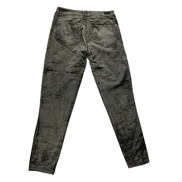 Paige Womens Verdugo Ankle Metallic Coated Skinny Jeans Size 26 Olive Green - Picture 8 of 12